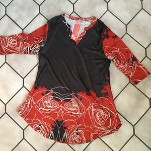 XL black and red tunic